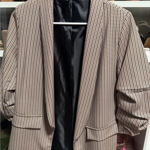 Stylish Houndstooth Blazer
